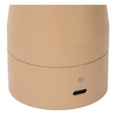 Lucide IPSOS - Lampe de table Rechargeable - Batterie/Piles - LED Dim. - 1x3W 2700K - Taupe