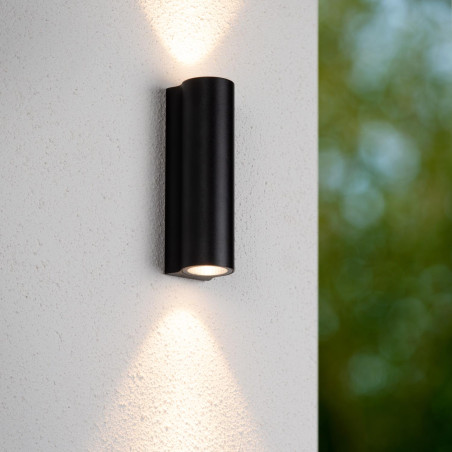 Lucide AKRA - Applique murale Intérieur/Extérieur - LED - 2x6,5W 2700K - IP54 - Noir