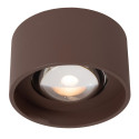 Lucide LENZ - Spot plafond Intérieur/Extérieur - Ø 11 cm - LED - 1x8W 2700K - IP54 - Rouille - Essential