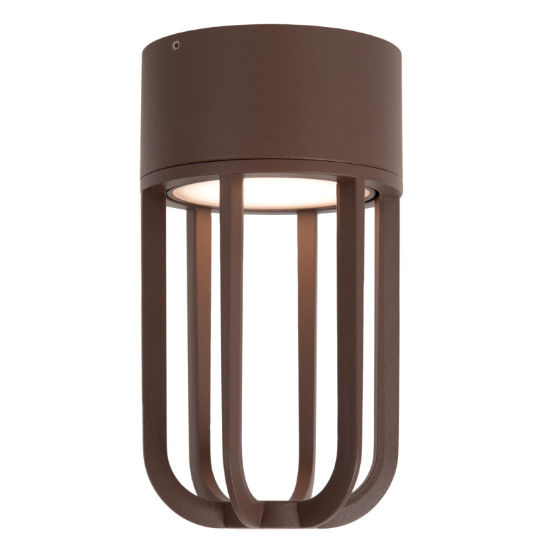 Lucide WELLS - Plafonnier Intérieur/Extérieur - Ø 10 cm - LED - 1x8W 2700K - IP54 - Rouille - Essential