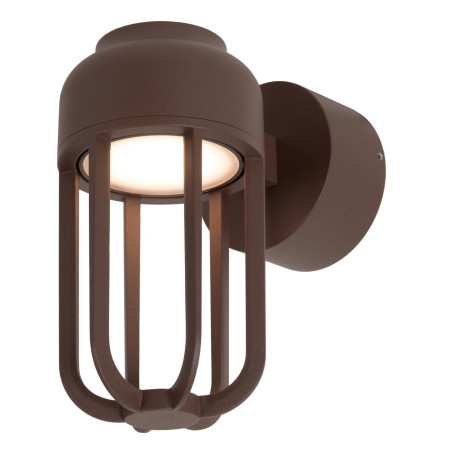 Lucide WELLS - Applique murale Intérieur/Extérieur - Ø 10 cm - LED - 1x8W 2700K - IP54 - Rouille - Essential