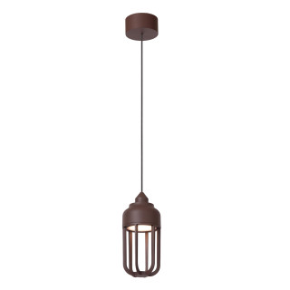Lucide WELLS - Suspension Intérieur/Extérieur - Ø 10 cm - LED - 1x8W 2700K - IP54 - Rouille - Essential