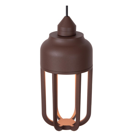 Lucide WELLS - Suspension Intérieur/Extérieur - Ø 10 cm - LED - 1x8W 2700K - IP54 - Rouille - Essential