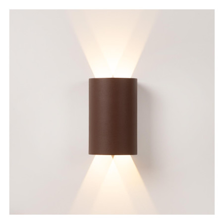 Lucide YORK - Spot mural / Applique mural Intérieur/Extérieur - LED - 4x1,2W 2700K - IP54 - Rouille - Essential