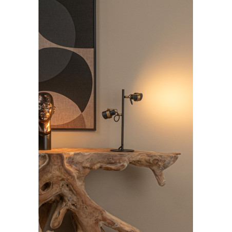 Lucide TUNDRAN - Lampe de table - 2xGU10 (MR16) - Noir