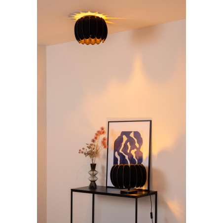 Lucide SPENCER - Lampe de table - Ø 30 cm - 1xE27 - Noir