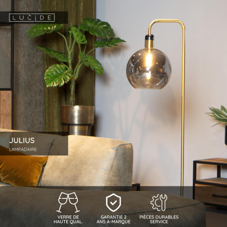 Lucide JULIUS - Lampadaire - Ø 28 cm - 1xE27 - Fumé