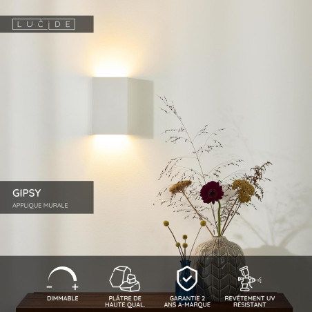 Lucide GIPSY - Applique murale - 1xG9 - Blanc - Réf. 35201/18/31