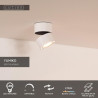 Lucide YUMIKO - Spot plafond - Ø 7,8 cm - LED Dim. - 1x10W 2700K - Blanc