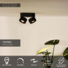 Lucide YUMIKO - Spot plafond - LED Dim. - 2x10W 2700K - Noir