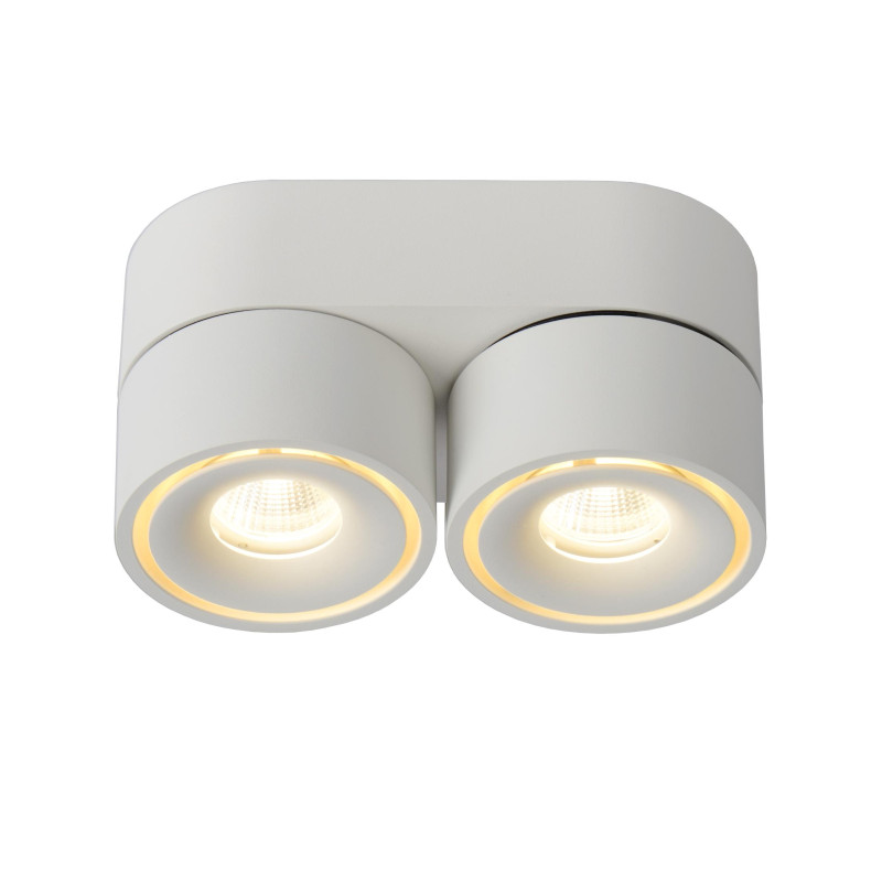 Lucide YUMIKO - Spot plafond - Ø 7,8 cm - LED Dim. - 2x10W 2700K - Blanc