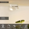 Lucide YUMIKO - Spot plafond - Ø 7,8 cm - LED Dim. - 2x10W 2700K - Blanc