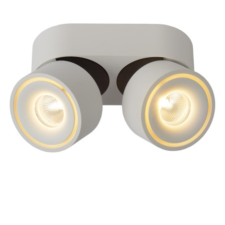 Lucide YUMIKO - Spot plafond - Ø 7,8 cm - LED Dim. - 2x10W 2700K - Blanc