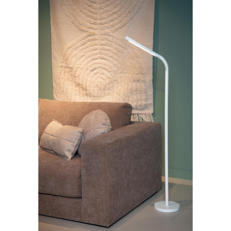 Lucide GILLY - Lampadaire / lampe de lecture Rechargeable - Batterie/Piles - LED Dim. - 1x6W 2700K - Blanc