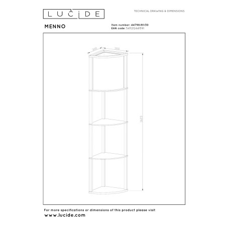Lucide MENNO - Lampadaire - 1xE27 - Noir