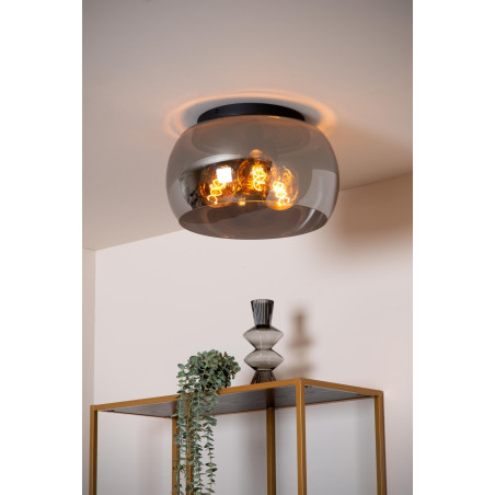 Lucide OLIVIA - Plafonnier - Ø 40 cm - 3xE27 - Fumé