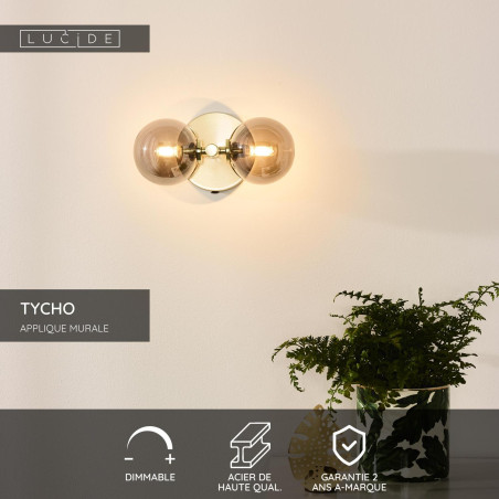 Lucide TYCHO - Applique murale - 2xG9 - Or Mat / Laiton