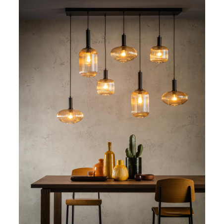 Lucide MALOTO - Suspension - 7xE27 - Ambre