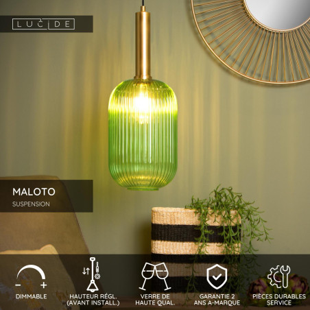 Lucide MALOTO - Suspension - Ø 20 cm - 1xE27 - Vert
