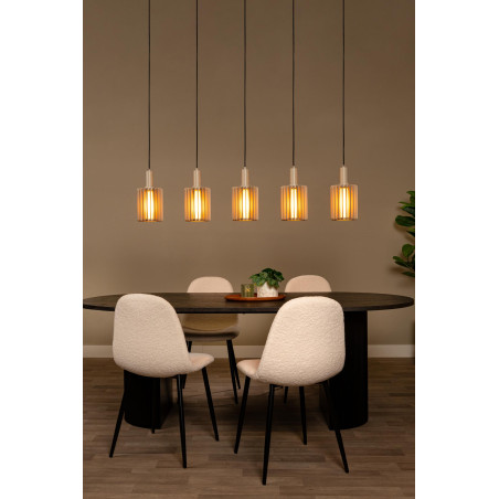 Lucide LAMBRES - Suspension - 5xE27 - Taupe