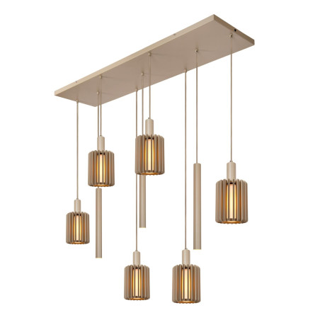Lucide LAMBRES - Suspension - 6xE27 - Taupe