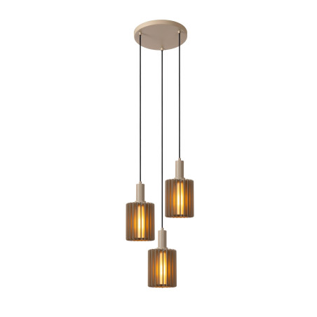 Lucide LAMBRES - Suspension - 3xE27 - Taupe
