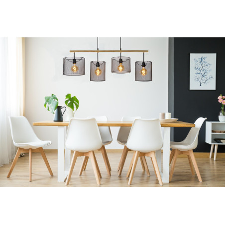 Lucide BASKETT - Suspension - 4xE27 - Noir