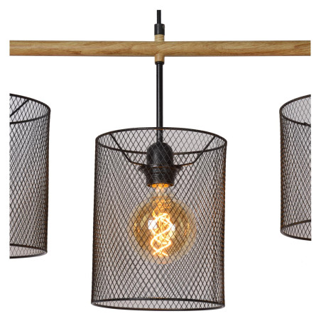 Lucide BASKETT - Suspension - 4xE27 - Noir