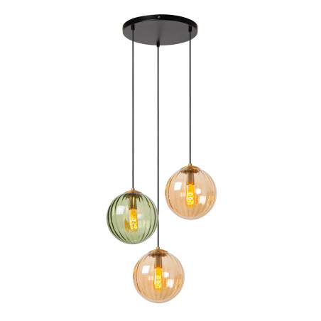 Lucide MONSARAZ - Suspension - Ø 35 cm - 3xE27 - Vert