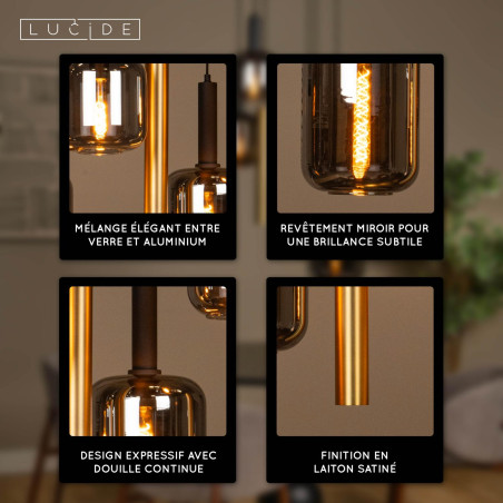 Lucide JOANET - Suspension - Ø 65 cm - 3xE27 - Laiton