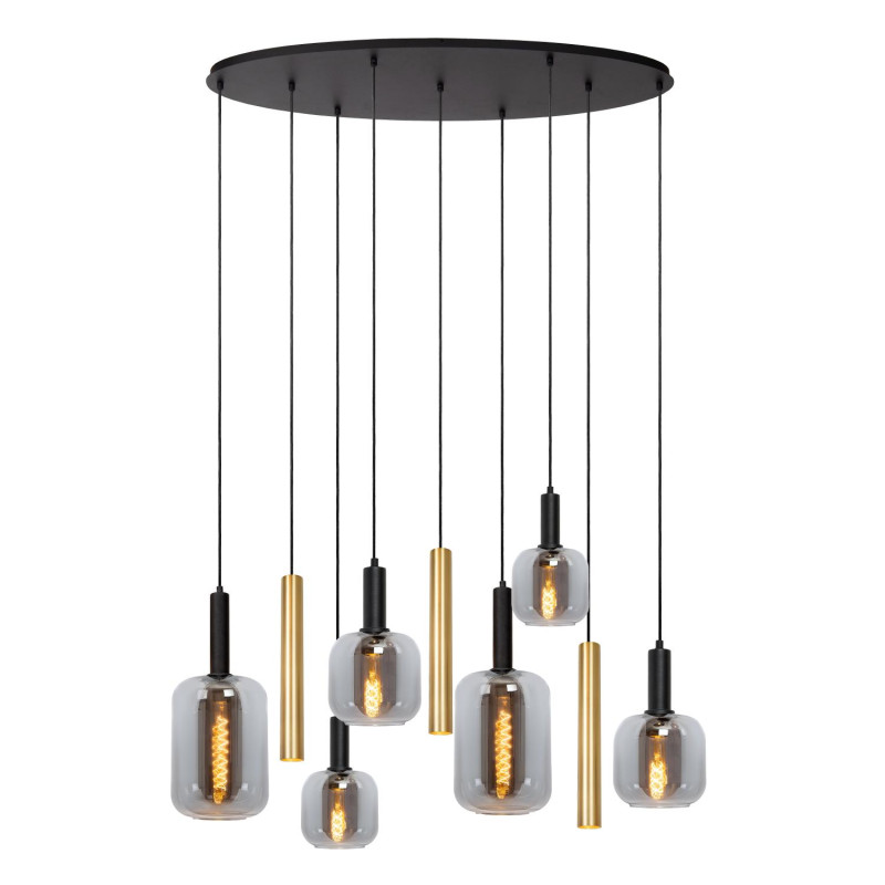 Lucide JOANET - Suspension - 4xE27 & 3xGU10 - Laiton