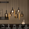 Lucide JOANET - Suspension - 4xE27 & 3xGU10 - Laiton
