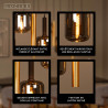 Lucide JOANET - Suspension - 4xE27 & 3xGU10 - Laiton