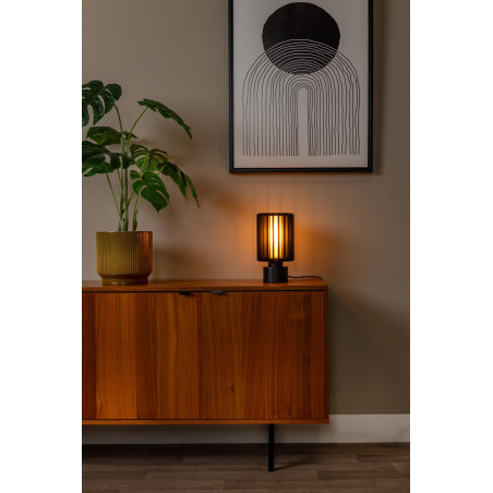 Lucide LAMBRES - Lampe de table - Ø 15 cm - 1xE27 - Noir
