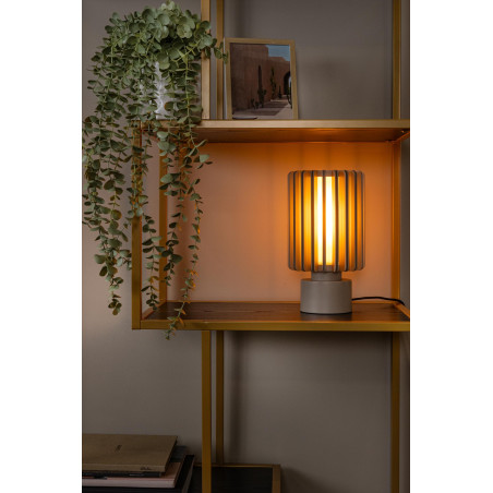 Lucide LAMBRES - Lampe de table - Ø 15 cm - 1xE27 - Taupe