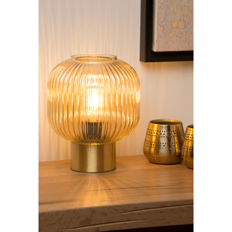 Lucide MALOTO - Lampe de table - Ø 20 cm - 1xE27 - Ambre