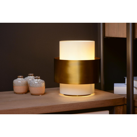 Lucide FIRMIN - Lampe de table - Ø 20 cm - 1xE27 - Or Mat / Laiton