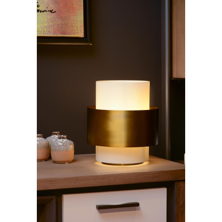 Lucide FIRMIN - Lampe de table - Ø 20 cm - 1xE27 - Or Mat / Laiton