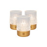Lucide LILY - Lampe de table Rechargeable - Batterie/Piles - Ø 8 cm - LED 3 StepDim - 1x3W 2700K/3000K - Or Mat / Laiton -