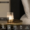 Lucide LILY - Lampe de table Rechargeable - Batterie/Piles - Ø 8 cm - LED 3 StepDim - 1x3W 2700K/3000K - Or Mat / Laiton -