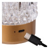 Lucide LILY - Lampe de table Rechargeable - Batterie/Piles - Ø 8 cm - LED 3 StepDim - 1x3W 2700K/3000K - Or Mat / Laiton -