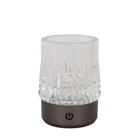 Lucide LILY - Lampe de table Rechargeable - Batterie/Piles - Ø 8 cm - LED 3 StepDim - 1x3W 2700K/3000K - Canon Fusil - Ensemble