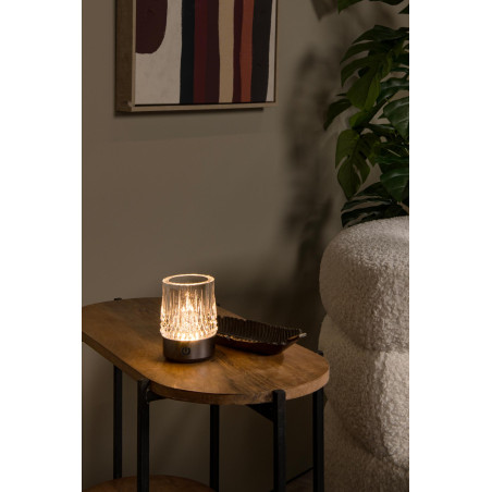 Lucide LILY - Lampe de table Rechargeable - Batterie/Piles - Ø 8 cm - LED 3 StepDim - 1x3W 2700K/3000K - Canon Fusil - Ensemble