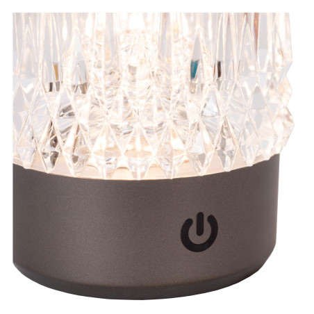Lucide LILY - Lampe de table Rechargeable - Batterie/Piles - Ø 8 cm - LED 3 StepDim - 1x3W 2700K/3000K - Canon Fusil - Ensemble