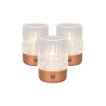 Lucide LILY - Lampe de table Rechargeable - Batterie/Piles - Ø 8 cm - LED 3 StepDim - 1x3W 2700K/3000K - Cuivre - Ensemble de 3