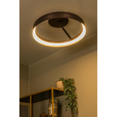 Lucide LEONARD - Plafonnier - Ø 54,5 cm - LED 3 StepDim - CCT - 1x35W 2200K/3000K - Café - Vibes