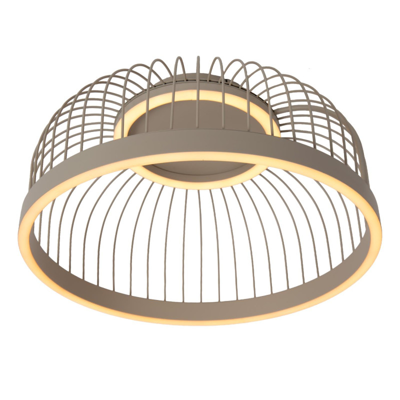 Lucide RIXANNE - Plafonnier - Ø 39 cm - LED 3 StepDim - CCT - 1x22W 2200K/4000K - Taupe - Vibes