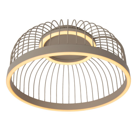 Lucide RIXANNE - Plafonnier - Ø 39 cm - LED 3 StepDim - CCT - 1x22W 2200K/4000K - Taupe - Vibes