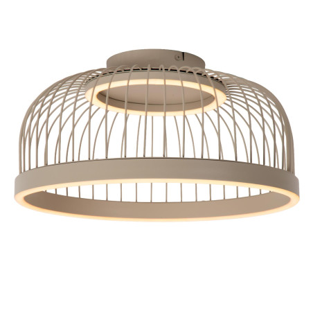 Lucide RIXANNE - Plafonnier - Ø 39 cm - LED 3 StepDim - CCT - 1x22W 2200K/4000K - Taupe - Vibes