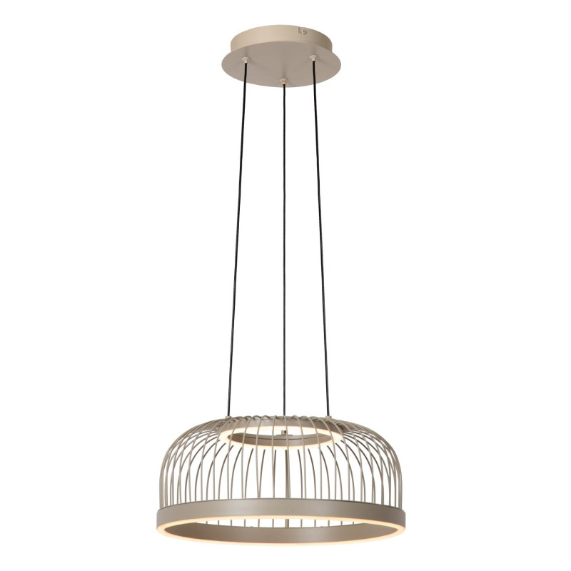 Lucide RIXANNE - Suspension - Ø 40 cm - LED 3 StepDim - CCT - 1x22W 2200K/4000K - Taupe - Vibes
